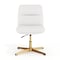 Flash Furniture Chloe Mid-Back White Padded LeatherSoft Armless Office Chair w/Adjustable Height, Gold Frame CH-232174-WH-GLD-GG - alternate 9